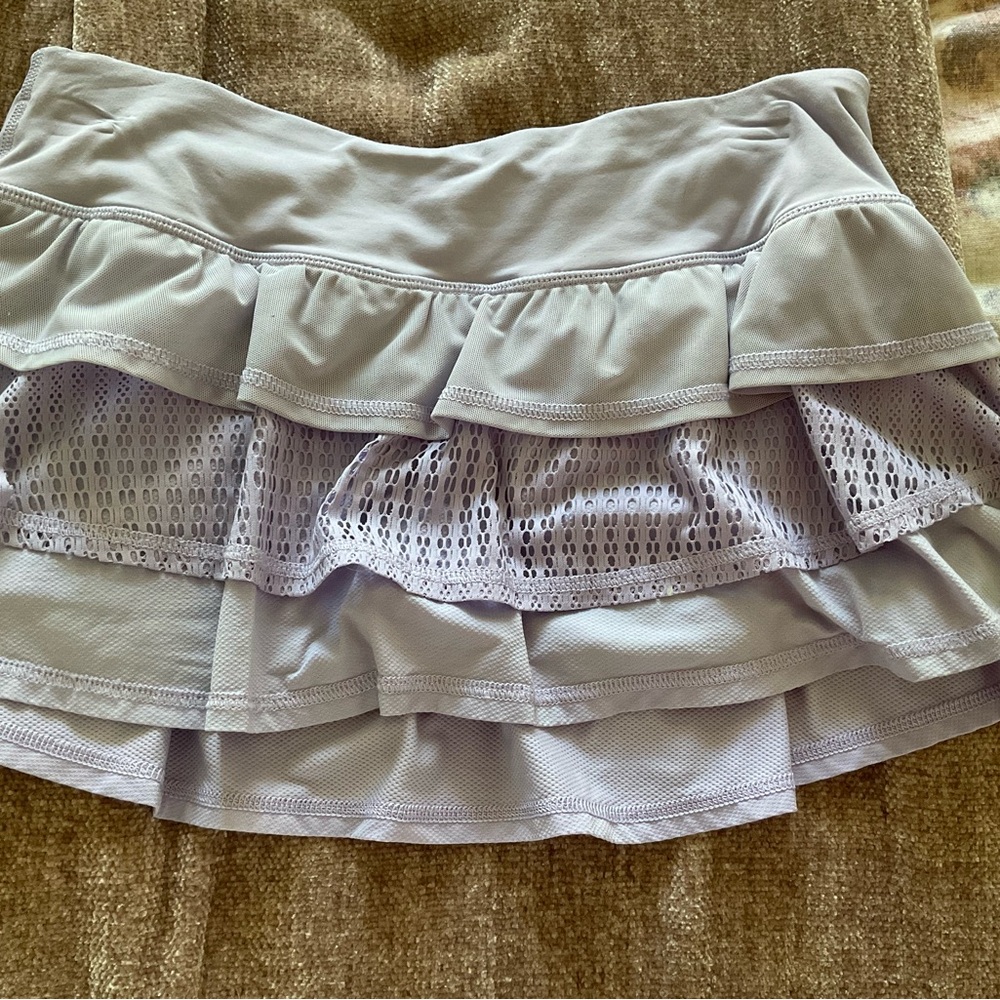 lululemon athletica light lavender ruffle tennis skirt